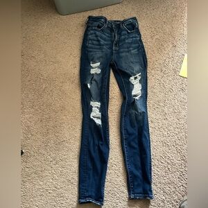 AEO Highest Rise Jeggings Distressed